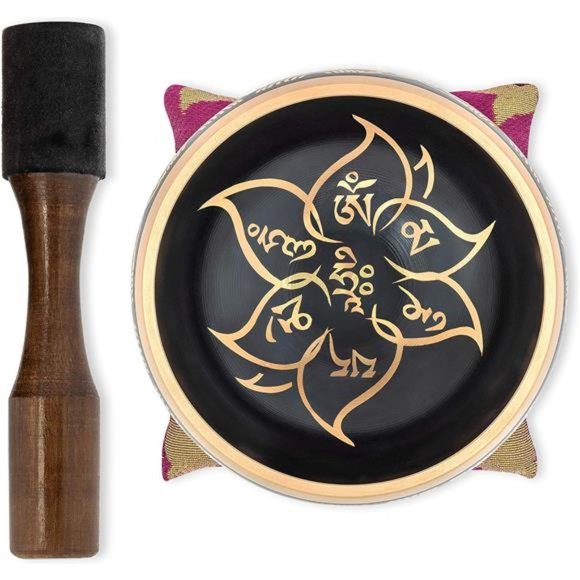 Tibetan Singing Bowl–HandCrafted Singing Bowls w/Mallet & Cushion,MeditationBowl - Picture 1 of 6